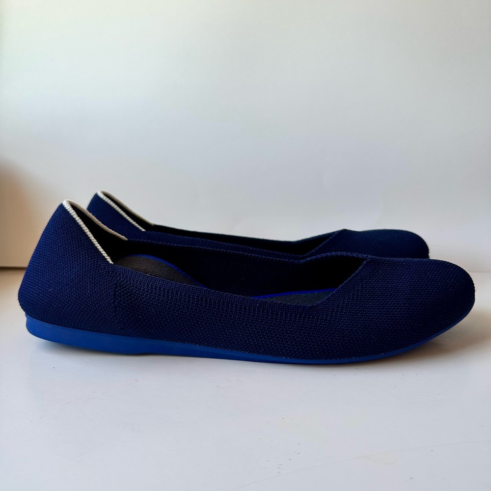 Rothy’s The Flat Round Toe Maritime Navy Slip On Knit Size 11 Ballet - Picture 8 of 12